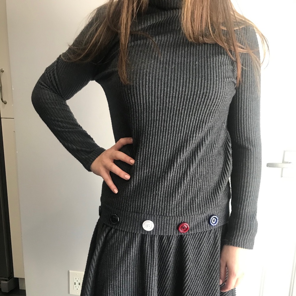 Womens drop waist button dress